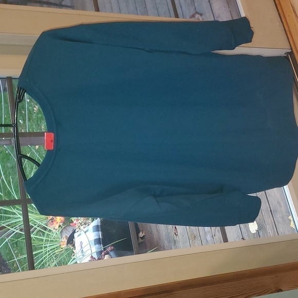 Ellen Tracy Holiday "Merry & Bright" Graphic Long Slv Dark Green Sz M Sweatshirt - Picture 5 of 10